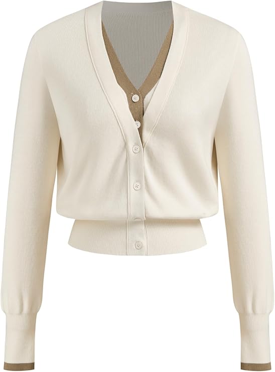 CIDER wool-blend V-neck oversized cardigan in beige